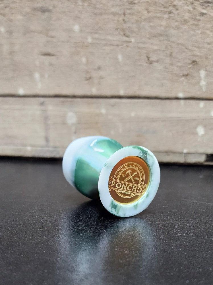 Green and White Cigar Stand