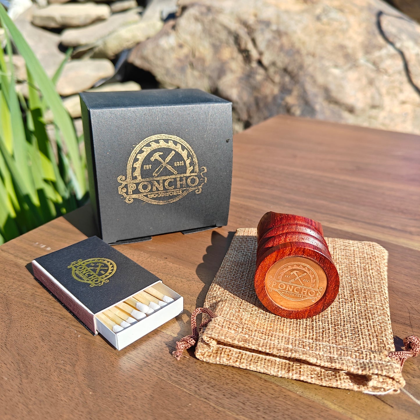 Hand turned Padauk cigar stand