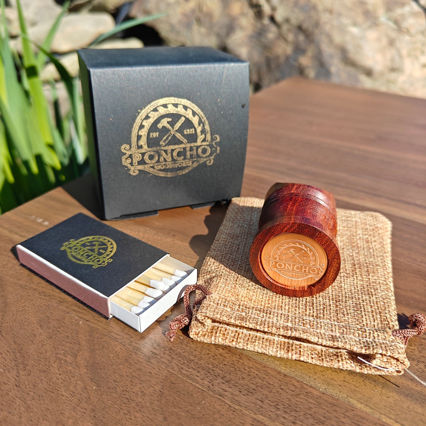 Hand turned Padauk cigar stand