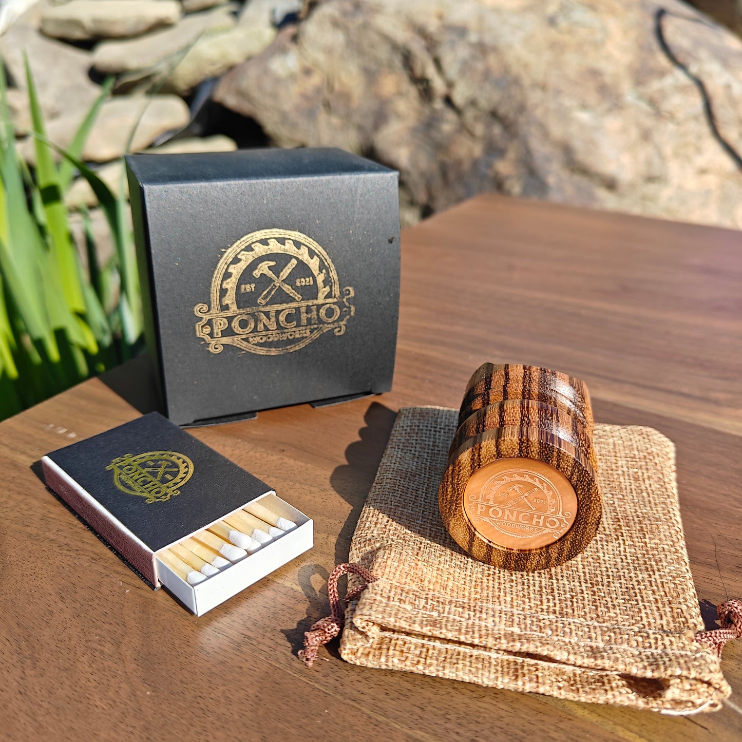 Hand turned Zebra Wood cigar Stand