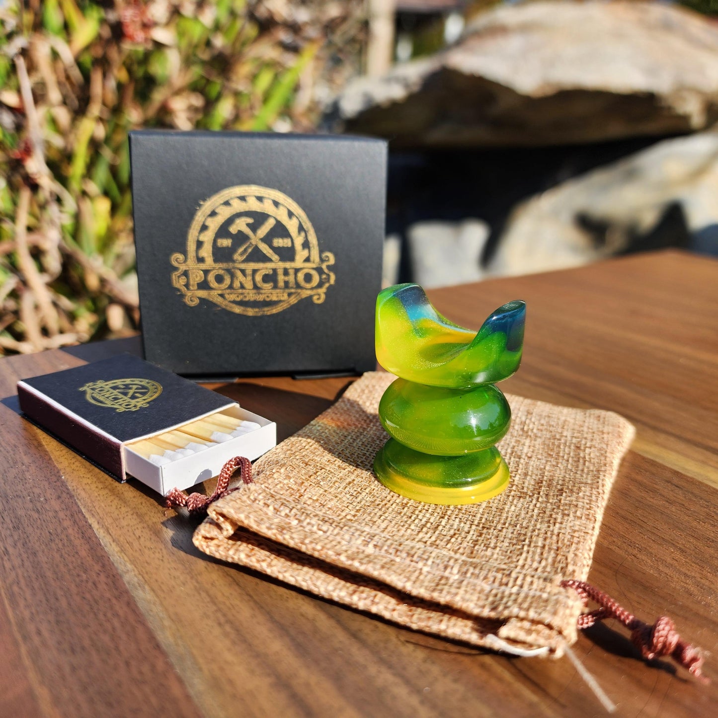 Yellow and Blue Cigar Stand