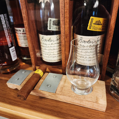 Bourbon Stave Cigar Rest and Glencairn Holder