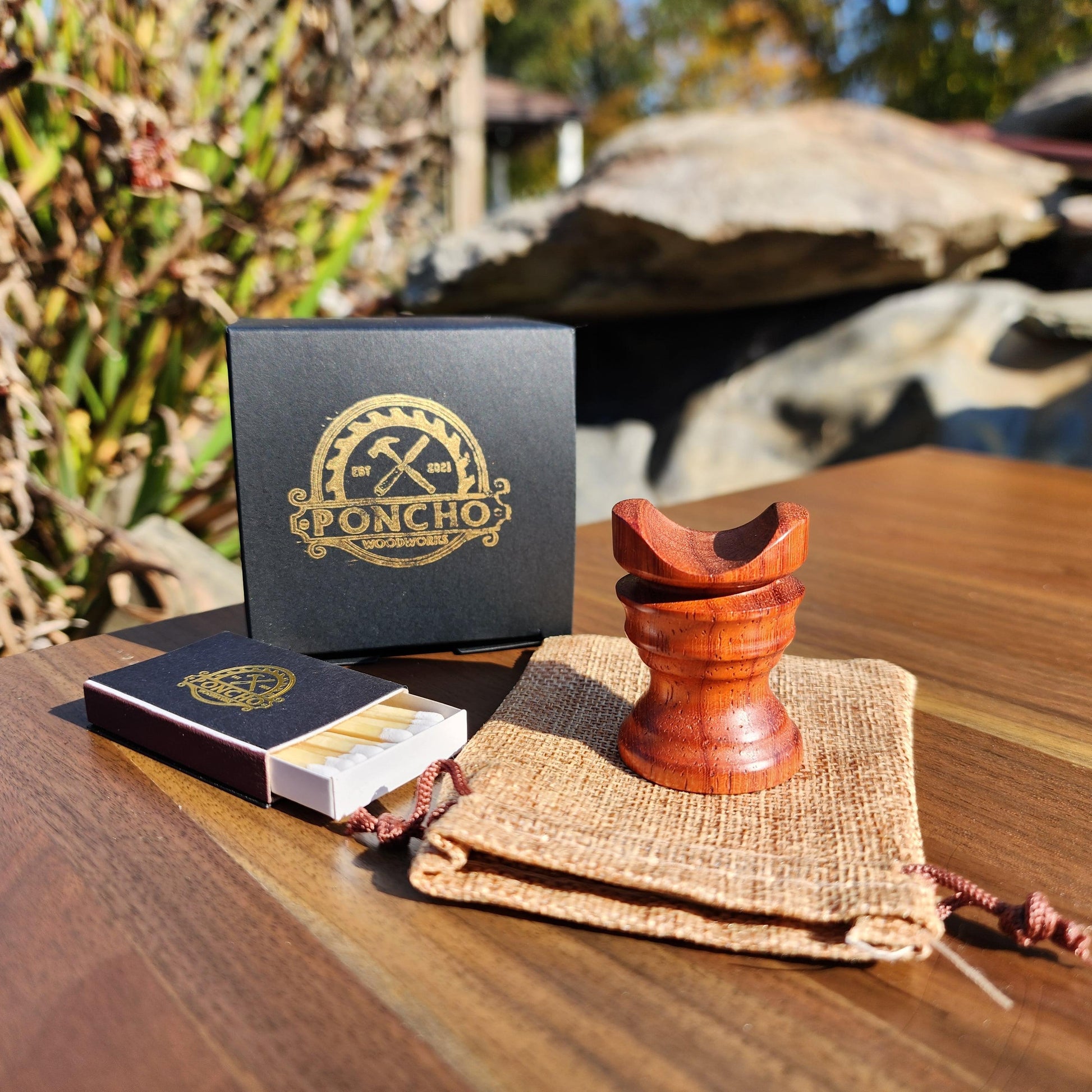 Hand turned Padauk cigar stand